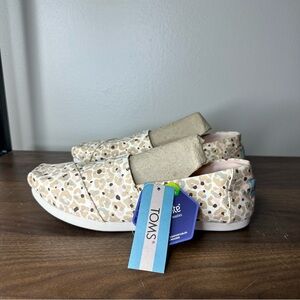 NEW TOMS Alpargata Natural Sun bleached Cheetah Flats Sz 6